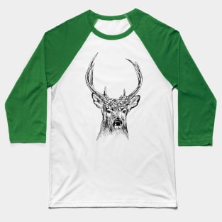 Deer Head Print Baseball T-Shirt